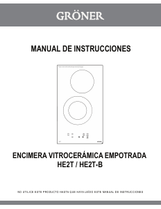 Manual de uso Gröner HE2T-B Placa