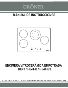 Manual de uso Gröner HE4T-BS Placa