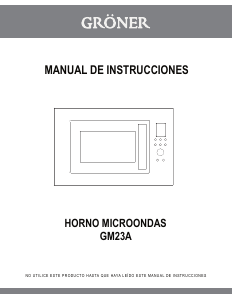 Manual de uso Gröner GM23A Microondas