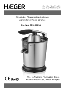 Manual de uso Haeger CJ-160.005A Exprimidor de cítricos