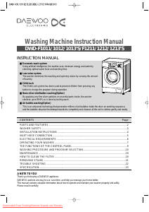 Manual Daewoo DWD-F1011 Washing Machine