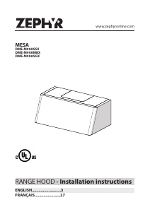 Mode d’emploi Zephyr DME-M90AMBX Mesa Hotte aspirante