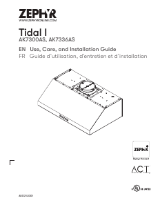 Manual Zephyr AK7336AS Tidal I Cooker Hood