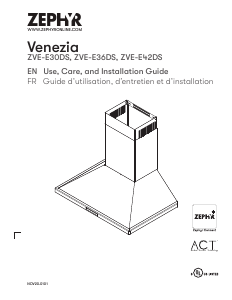 Handleiding Zephyr ZVE-E42DS Venezia Afzuigkap