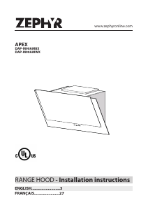 Handleiding Zephyr DAP-M90AMWX Apex Afzuigkap