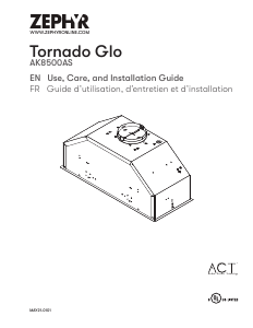 Manual Zephyr AK8500AS Tornado Glo Cooker Hood