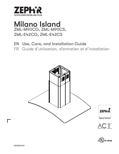 Manual Zephyr ZML-E42CS Milano Island Cooker Hood