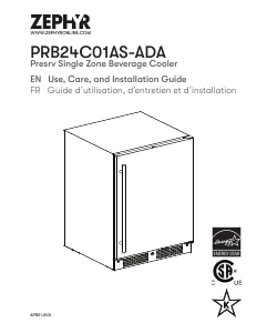 Manual Zephyr PRB24C01AS-ADA Refrigerator