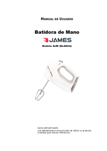 Manual de uso James BJM Batidora de varillas