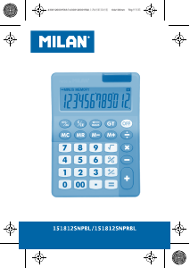 Manual Milan 151812SNPBL Calculadora