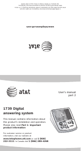 Manual ATT 1739 Digital Answering Machine