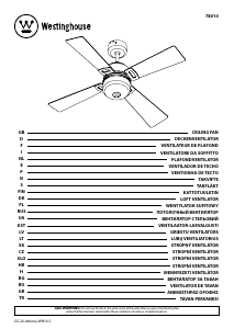 Посібник Westinghouse 7801040 Стельовий вентилятор
