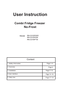 Руководство Winia RN-331DPSW Холодильник с морозильной камерой