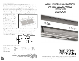 Manual de uso Ursus Trotter UT 60 Inox 2M Campana extractora