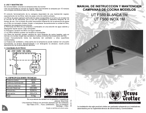 Manual de uso Ursus Trotter UT FS 60 Blance 1M Campana extractora