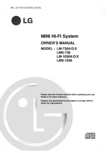 Manual LG LM-1030D Stereo-set
