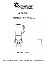 Manual Ramtons RM/391 Blender