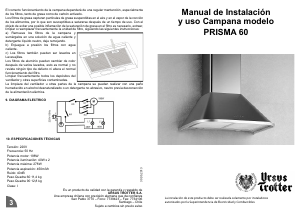 Manual de uso Ursus Trotter UT Prisma 60 Campana extractora