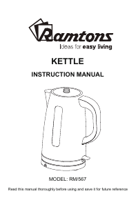 Manual Ramtons RM/567 Kettle