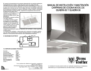 Manual de uso Ursus Trotter UT Quadra 60 Campana extractora