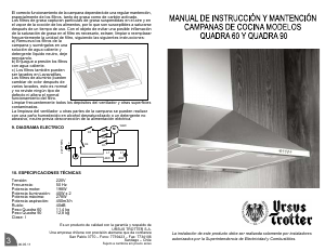 Manual de uso Ursus Trotter UT Quadra 90 Campana extractora