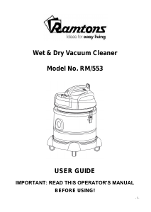 Manual Ramtons RM/553 Vacuum Cleaner