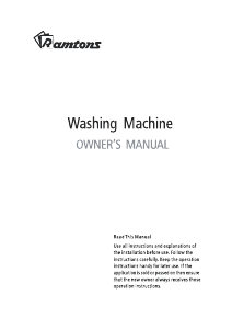 Manual Ramtons RW/147 Washing Machine