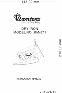 Handleiding Ramtons RM/571 Strijkijzer