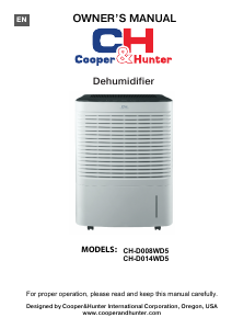 Manual Cooper & Hunter CH-D008WD5 Dehumidifier