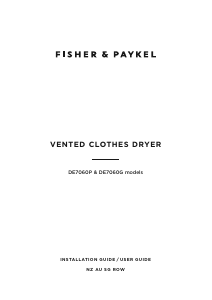 Manual Fisher and Paykel DE7060P Dryer