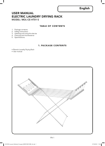 Manual de uso MOL MOL-CE-HT01-S Tendedero