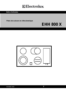 Mode d’emploi Electrolux EHH800 Table de cuisson