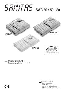 Bedienungsanleitung Sanitas SWB 50 Elektrische heizdecke