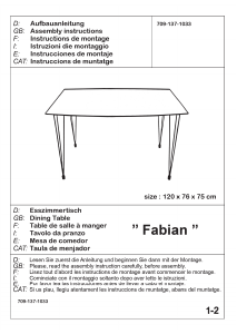 Manual de uso JYSK Fabian Mesa de comedor