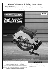 Manual Chicago 63290 Circular Saw
