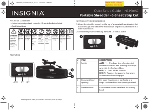 Manual Insignia NS-PS06SC Paper Shredder