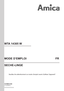 Mode d’emploi Amica WTA 14305 W Sèche-linge