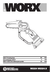 Manual de uso Worx WG324 Sierra de cadena