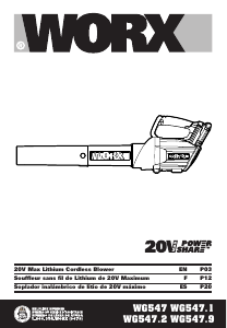 Manual de uso Worx WG547.9 Soplador de hojas