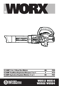 Manual de uso Worx WG524 Soplador de hojas