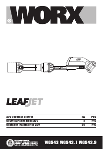 Manual Worx WG543 Leaf Blower