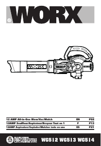 Manual de uso Worx WG512 Soplador de hojas