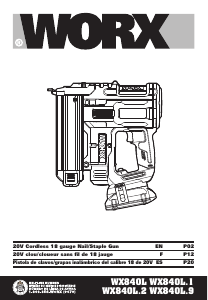 Manual de uso Worx WX840L.9 Grapadora electrica