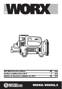 Mode d’emploi Worx WX092L.9 Gonfleur de pneu