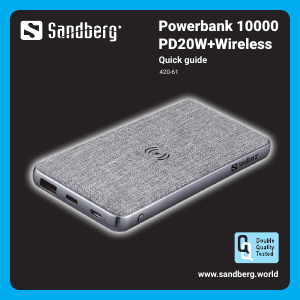 Kullanım kılavuzu Sandberg 420-61 Portatif şarj cihazı