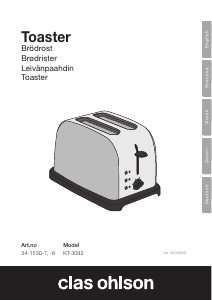 Manual Clas Ohlson KT-3092 Toaster