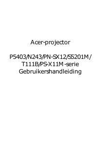 Handleiding Acer P5403 Beamer