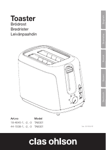 Manual Clas Ohlson TA8301 Toaster