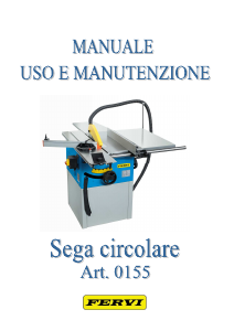 Manuale Fervi 0155 Sega da banco