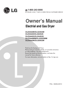Manual LG DLE5944WM Dryer